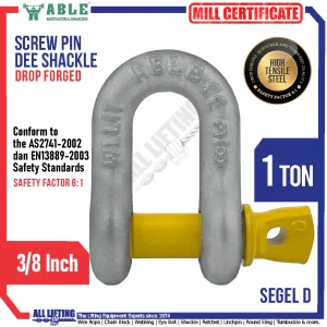 Shackle Dee Screw Pin 1Ton ABLE SPD009 Main2
