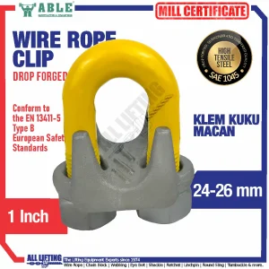 Jual Wire Rope Clip 24 - 26 mm 1 Inch ABLE WRC026 Main