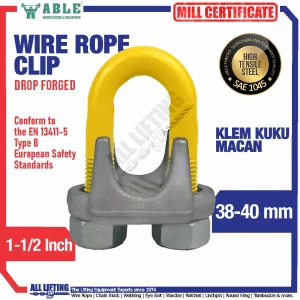 Jual Wire Rope Clip 38 - 40 mm 1 1/2 Inch ABLE WRC040