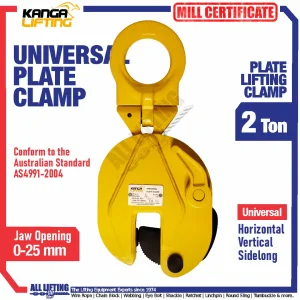 Jual Universal Plate Lifting Clamp 2 Ton 0-25 mm Vertikal Horizontal Sidelong