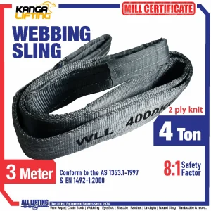 Jual Webbing Sling 4 Ton 3 Meter - Australian Safety Standard