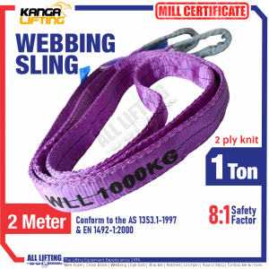 Jual WEBBING SLING 1T 2M - 1 Ton 2 Meter Safety Factor 8:1 Asutralian Standard & European Standard
