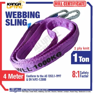 Jual WEBBING SLING 1T 4M - 1 Ton 4 Meter Safety Factor 8:1 Asutralian Standard & European Standard