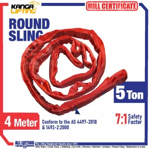 Jual Round Sling 5 Ton 4 Meter Bersertifikasi Australian Standard dan European Standar