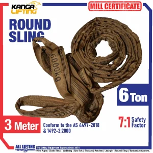Jual Round Sling 6 Ton 3 Meter Bersertifikasi Australian Standard dan European Standar